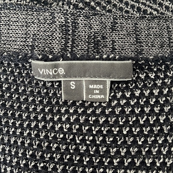 Vince Hand Knit Linen Blend Cardigan Sweater Black & Gray Women’s Size: Small - Picture 2 of 8